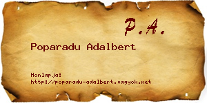 Poparadu Adalbert névjegykártya